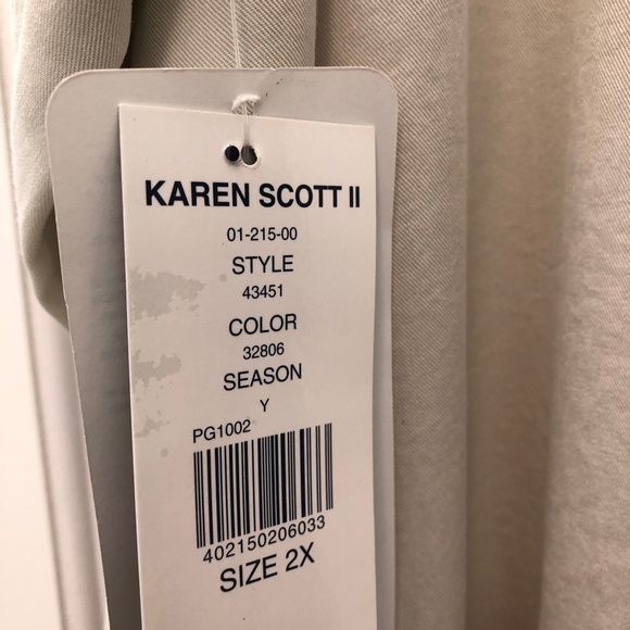 π2xHPπ KAREN SCOTT II Tencel/Lyocell Soft Shirt Jacket w/ Pockets Beige 2X NWT! - Picture 12 of 13